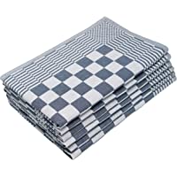 ZOLLNER 6 paños de Cocina a Cuadros- 65x65 cm- azúl- algodón